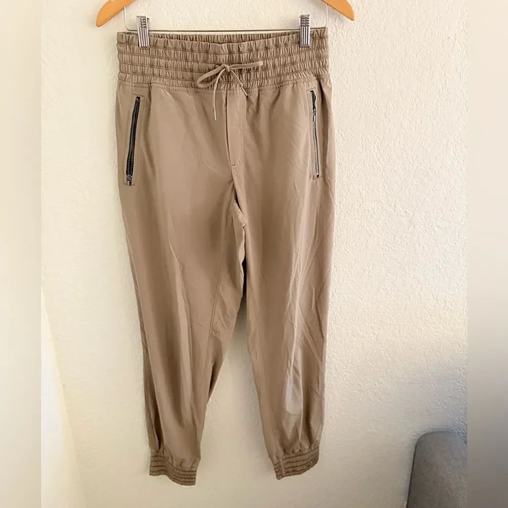 Athleta Beige Jogger Pants with Elastic Waist